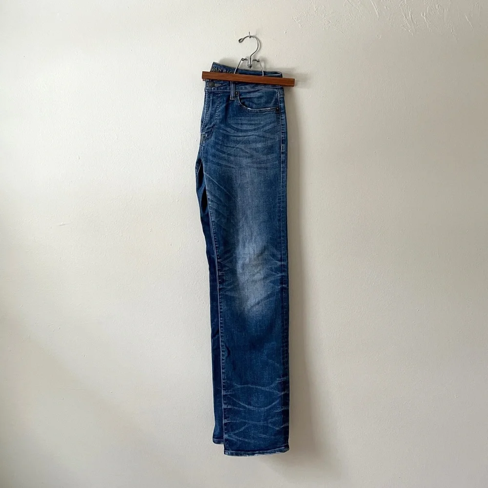 American Eagle distressed blue Jean Original Straight Extreme Flex EUC 32 x 36 - Picture 4 of 13